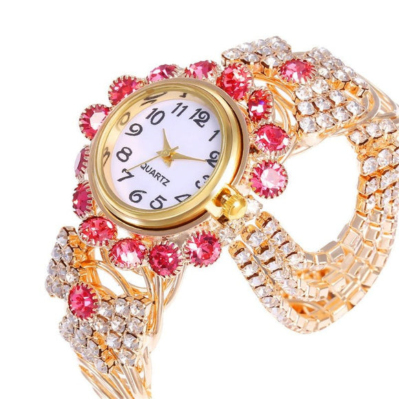 Luxury Sapphire Wristwatch Bracelet Watch Women Wedding Jewelry - Genuine - Gemstone