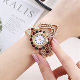 Luxury Sapphire Wristwatch Bracelet Watch Women Wedding Jewelry - Genuine - Gemstone