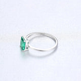 Natural Large Green Emerald Ring Wedding Real 925 Silver Sterling Women Jewelry - Genuine - Gemstone