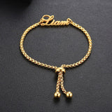 Personalized Letter Name Bracelet Link Chain Women Anniverssary Jewelry - Genuine - Gemstone