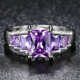 Purple Alexandrite Engagement Ring 925 Silver Women Wedding Jewelry - Genuine - Gemstone