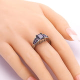 Purple Alexandrite Engagement Ring 925 Silver Women Wedding Jewelry - Genuine - Gemstone