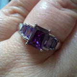 Purple Alexandrite Engagement Ring 925 Silver Women Wedding Jewelry - Genuine - Gemstone