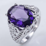 Purple Alexandrite Engagement Ring Art Deco Women's Wedding Jewelry - Genuine - Gemstone