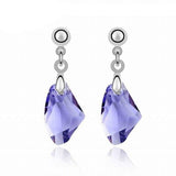 Purple Gemstone Stud Earrings 925 Sterling Silver Women's Wedding Jewelry - Genuine - Gemstone