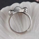 Retro Silver Frog Ring Women Anniverssary Party Jewelry - Genuine - Gemstone