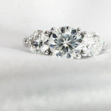 Round Moissanite Diamond Ring Engagement Wedding Jewelry - Genuine - Gemstone