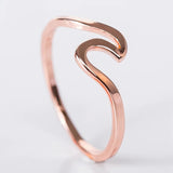 Sea Wave Ring Rose Gold Jewelry For Women Anniverssary Surfer Gift - Genuine - Gemstone