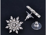 Snow Flake Gemstone Stud Earrings Splinter Women's Wedding Jewelry - Genuine - Gemstone