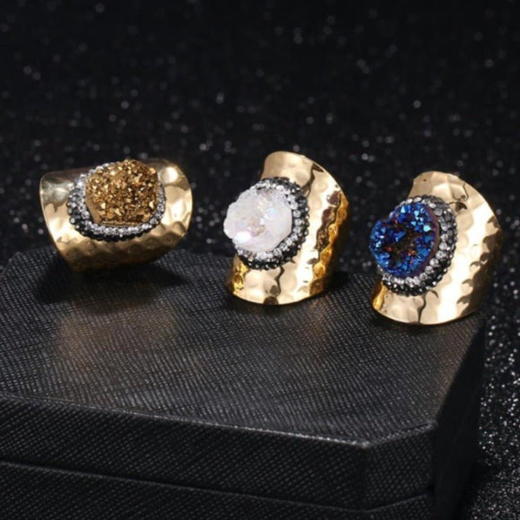Sparkling Zircon Engagement Ring 14K Yellow Gold For Women Jewelry - Genuine - Gemstone
