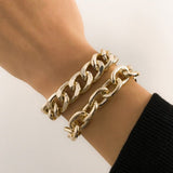 Thick Link Chain Bracelet Women Anniverssary Jewelry - Genuine - Gemstone