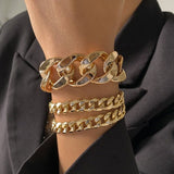 Thick Link Chain Bracelet Women Anniverssary Jewelry - Genuine - Gemstone