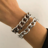 Thick Link Chain Bracelet Women Anniverssary Jewelry - Genuine - Gemstone