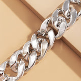 Thick Link Chain Bracelet Women Anniverssary Jewelry - Genuine - Gemstone