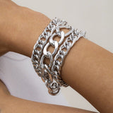 Thick Link Chain Bracelet Women Anniverssary Jewelry - Genuine - Gemstone