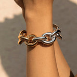 Thick Link Chain Bracelet Women Anniverssary Jewelry - Genuine - Gemstone