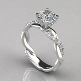 TowTone Moissanite Engagement Ring Rose Gold Women Wedding Jewelry - Genuine - Gemstone