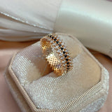 Unique 585 Rose Gold Ring For Women Wedding Jewelry - Genuine - Gemstone