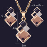 Unique Bridal Jewelry Set for Women Zircon Pendant Necklace Earrings - Genuine - Gemstone