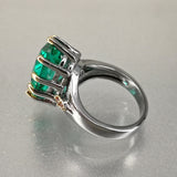 Vintage Green Emerald Ring Dazzling Cut Wedding Women Delicate Fine Jewelry - Genuine - Gemstone