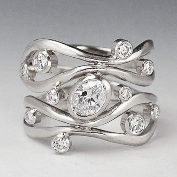White Sapphire Women Engagement Ring 925 Sterling Silver Jewelry - Genuine - Gemstone