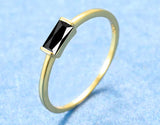 Small Aquamarine Gemstone Ring 925 Silver 14K Yellow Gold Womens Wedding Jewelry