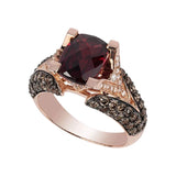 Unique Red Moissanite Ring 10k Rose Gold Engagement for Women Jewelry