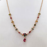 Garnet Gemstones Necklace Topaz Tourmaline Women  Party Anniversary Jewelry