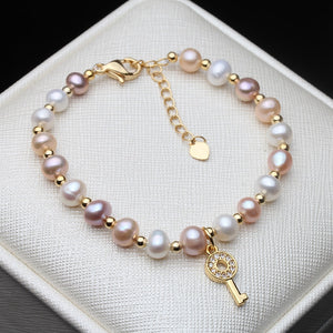 Natural Freshwater Pearl Bracelet Women Party Girl Bridal Jewelry