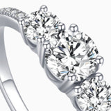 Luxury Round Silver Emerald Cut Ring Zircon For Women Wedding  Jewelry