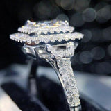 Luxury Inlaid Zircon Ring Jewelry for Women Party Wedding Engagement