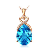 2Ct Natural Blue Sapphire Pendant Necklace Women Jewelry