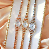 Luxury Bridal Wristwatche Women Rose Gold Wedding Jewelry
