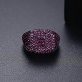 Vintage Iced Zircon Rose Gold Ring For Women Party Jewelry