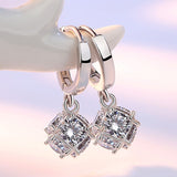 Luxury Zircon Stud Earring 925 Silver Women Wedding Jewelry