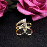 Luxury Gold Twist Ring Zircon Women Wedding Jewelry