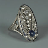 Luxury Retro Full Inlaid Ring for Women Party Anniversary Jewelry