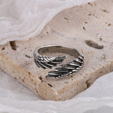Antique Silver Wings Ring For Women Party Birthday Gifts Jewelry