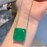 Square Emerald Gemstone Jewelry Sets for Women Jewelry