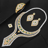 Luxury Double Layer African Jewelry sets Women Wedding Zircon Jewelry Set