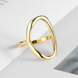 14K Gold Wide Open Ring for Women Anniverssary Jewelry