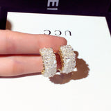 Full Circle Zircon Hoop Earrings 585 Rose Gold for Women  Jewelry