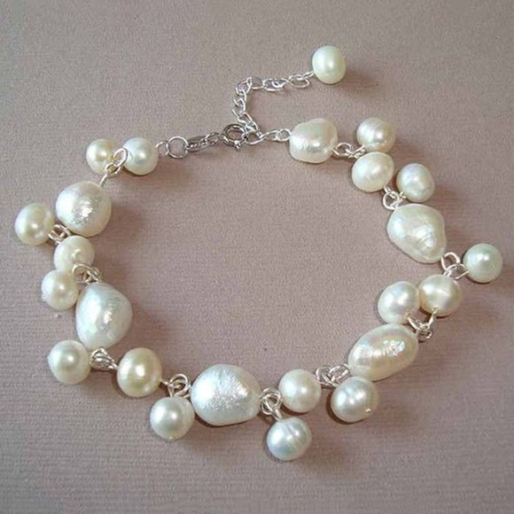 Natural Freshwater Pearl Engagement Bracelet for Women Jewelry