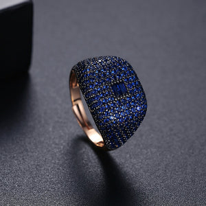 Vintage Iced Zircon Rose Gold Ring For Women Party Jewelry