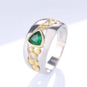 Vintage Two Tone Ring for Women Party Gift Jewelry 