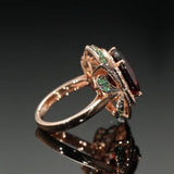 Luxury Inlaid Flower Engagement Ring Party Women Wedding Jewelry