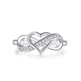 Inlaid Zircon Heart Ring For Women Wedding Anniverssary Jewelry