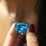 Luxury Big Heart Pendant Necklace Women Party Gift  Jewelry