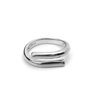 Silver Double Layer Ring Opening Luxury Handmade Jewelry Gift