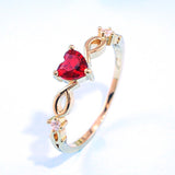 Romantic Gift Heart Ring Zircon For Women Anniverssary Jewelry